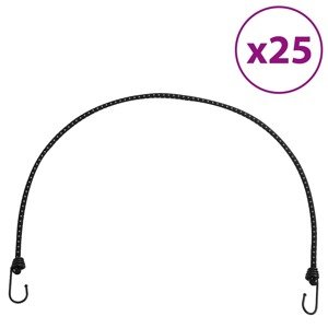 vidaXL Bungee šnúry s reflexnými pásikmi a háčikmi 25 ks 100 cm