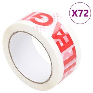 vidaXL Baliaca páska 72 ks FRAGILE potlač biela 48 mm x 66 m