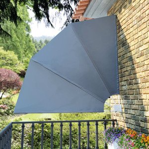 vidaXL Skladacia bočná markíza na balkón, sivá 210x210 cm