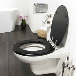 Tiger WC sedadlo s pomalým sklápaním Blackwash MDF čierne 252030746
