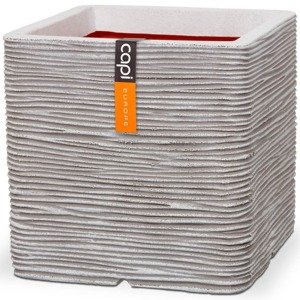 Capi Kvetináč Nature Rib slonovinový 30x30 cm štvorcový KOFI902