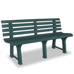 vidaXL Záhradná lavička 145,5 cm, plast, zelená