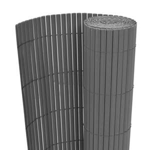 vidaXL Obojstranný záhradný plot, PVC 90x500 cm, sivý
