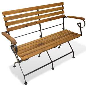 vidaXL Skladacia záhradná lavička 112 cm, akáciový masív