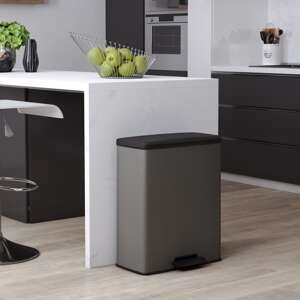 Curver Dvojitý pedálový kôš Deco 26 l + 26 l chladný sivý