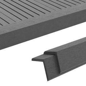 vidaXL Podlahové soklové lišty 5 ks, WPC 170 cm, sivé