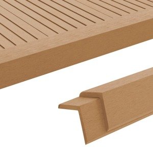 vidaXL Podlahové soklové lišty 5 ks, WPC 170 cm, tíková farba