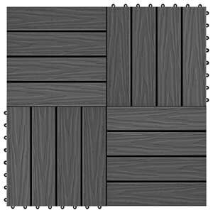 vidaXL Podlahové dlaždice z WPC 11 ks 30x30 cm 1 m2 čierne