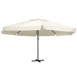 vidaXL Záhradný slnečník, hliníková tyč 600 cm, pieskovo biely