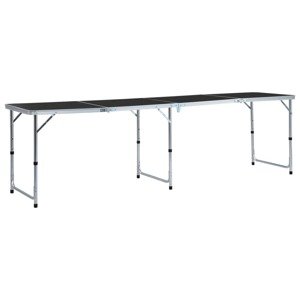 vidaXL Skladací kempingový stôl sivý 240x60 cm hliníkový