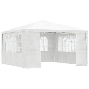 vidaXL Profesionálny párty stan+bočné steny 4x4 m, biely 90 g/m²