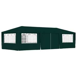 vidaXL Profesionálny párty stan+bočné steny 4x9 m, zelený 90 g/m²