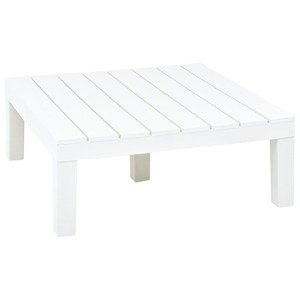 vidaXL Záhradný stôl biely 78x78x31 cm plastový