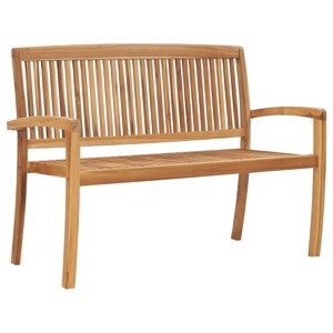 vidaXL 2-miestna stohovateľná záhradná lavička 128,5 cm, tíkový masív