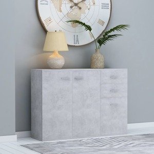 vidaXL Komoda, betónovo sivá 105x30x75 cm, kompozitné drevo
