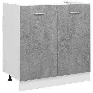 vidaXL Skrinka pod drez, betónovo sivá 80x46x81,5 cm, kompozitné drevo