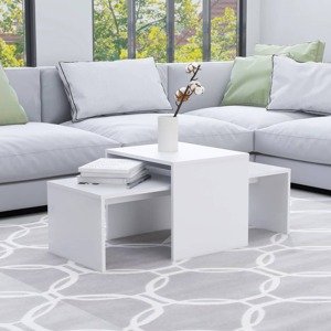 vidaXL Konferenčné stolíky, biele 100x48x40 cm, kompozitné drevo