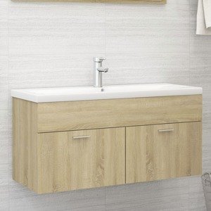 vidaXL Skrinka pod umývadlo, dub sonoma 100x38,5x46cm kompozitné drevo