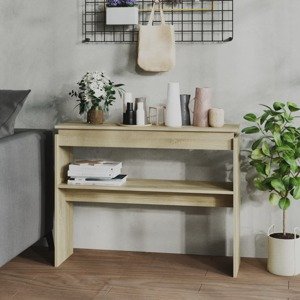 vidaXL Konzolový stolík, dub sonoma 102x30x80 cm, kompozitné drevo