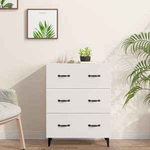 vidaXL Komoda lesklá biela 69,5x34x90 cm spracované drevo