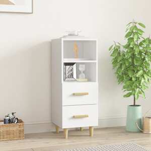 vidaXL Komoda biela 34,5x34x90 cm spracované drevo