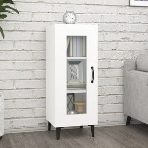 vidaXL Komoda biela 34,5x34x90 cm spracované drevo