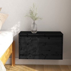 vidaXL Nástenná skrinka čierna 60x30x35 cm masívne borovicové drevo