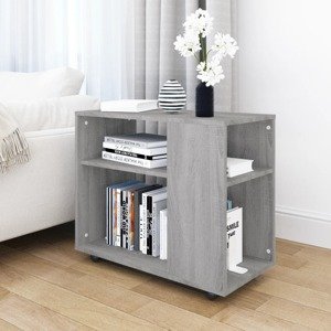 vidaXL Príručný stolík sivý dub sonoma 70x35x55 cm spracované drevo