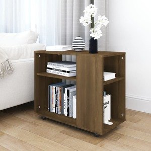 vidaXL Bočný stolík hnedý dub 70x35x55 cm spracované drevo