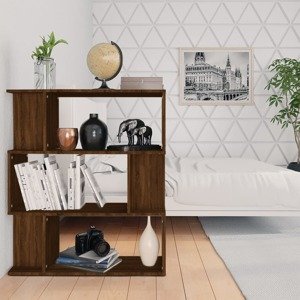 vidaXL Knižnica/priehradka hnedý dub 80x24x96 cm spracované drevo