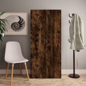 vidaXL Botník dymový dub 80x35,5x180 cm spracované drevo