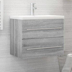 vidaXL Umývadlová skrinka sivá sonoma 60x38,5x48 cm spracované drevo