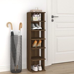 vidaXL Regál na topánky hnedý dub 27,5x27x102 cm spracované drevo