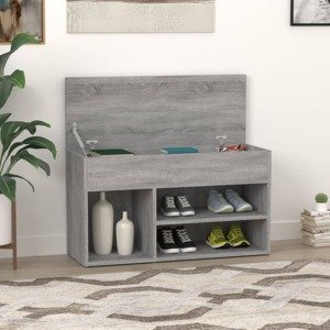 vidaXL Lavica na topánky sivá sonoma 80x30x45 cm spracované drevo