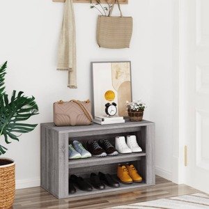vidaXL Regál na topánky sivý sonoma 75x35x45 cm kompozitné drevo