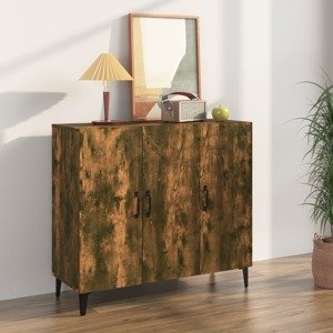 vidaXL Komoda dymový dub 90x34x80 cm kompozitné drevo