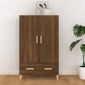vidaXL Vysoká skrinka hnedý dub 70x31x115 cm spracované drevo