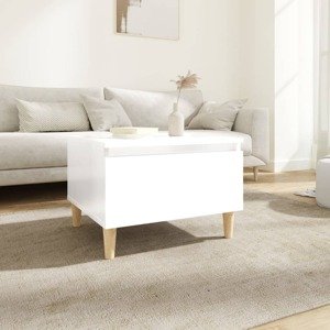 vidaXL Bočný stolík vysoký lesk biely 50x46x35 cm spracované drevo