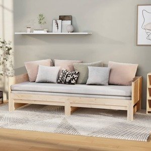 vidaXL Rozkladacia denná posteľ borovicový masív 2x(80x200) cm