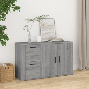 vidaXL Komoda sivá sonoma 100x33x59,5 cm spracované drevo