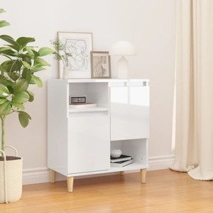 vidaXL Komoda vysoký lesk biela 60x35x70 cm spracované drevo
