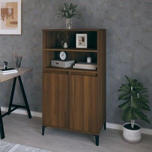 vidaXL Vysoká skrinka hnedý dub 60x36x110 cm spracované drevo