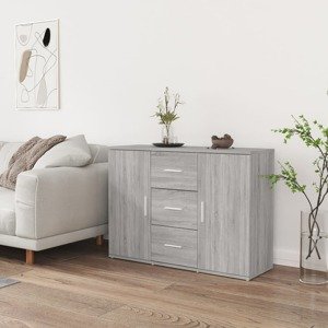 vidaXL Komoda sivá sonoma 91x29,5x65 cm spracované drevo
