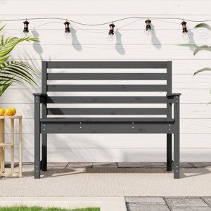 vidaXL Záhradná lavica sivá 109x48x91,5 cm masívna borovica