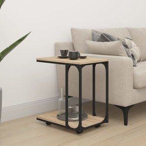 vidaXL Bočný stolík s kolieskami dub sonoma 50x35x55,5 cm sprac. drevo