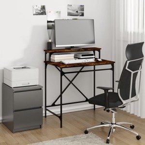 vidaXL Stôl dub sonoma 80x50x90 cm spracované drevo a železo