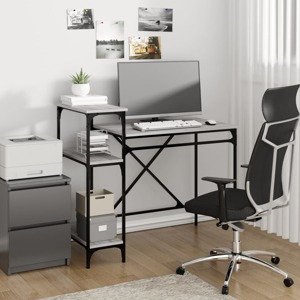 vidaXL Stôl s policami sivá sonoma 105x50x90cm spracované drevo železo