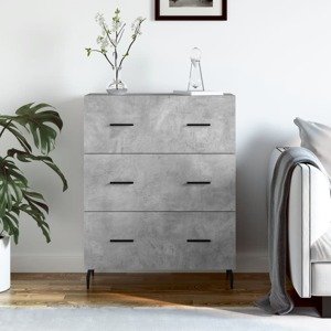 vidaXL Komoda betónovo sivá 69,5x34x90 cm kompozitné drevo