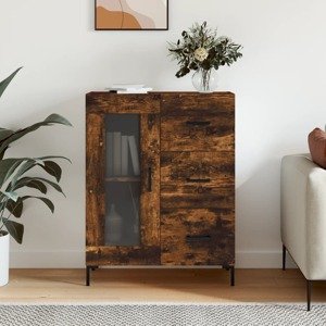 vidaXL Komoda dymový dub 69,5x34x90 cm kompozitné drevo