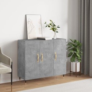vidaXL Komoda betónová sivá 90x34x80 cm kompozitné drevo